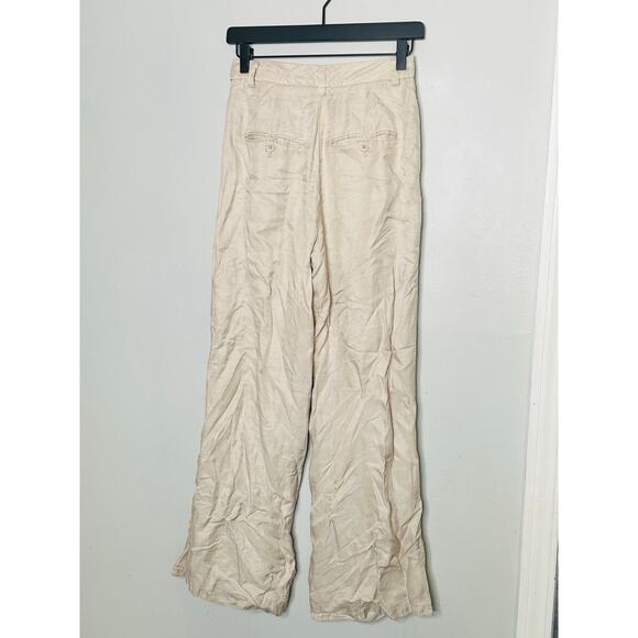 ANNIE BING Off-White Crepe Wide-Leg Lyra Trousers Pants Size 32 - Picture 7 of 11
